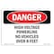 Signmission OSHA Danger Sign, 5" Height, 7" Width, High Voltage Powerline No Vehicles Over 8 Feet, Landscape OS-DS-D-57-L-1959 - alternate 1